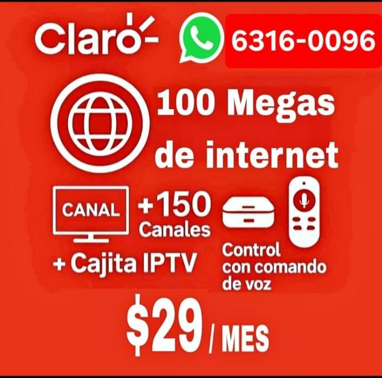 CABLE & INTERNET DE CLARO ILIMITADO POR FOBRA OPTICA en Santiago Nonualco - Imagen 3