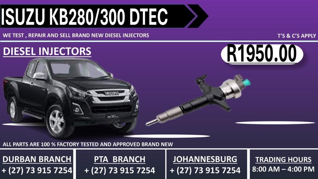 Isuzu KB280/KB300 DTEC Diesel Injectors in Durban - Image 1