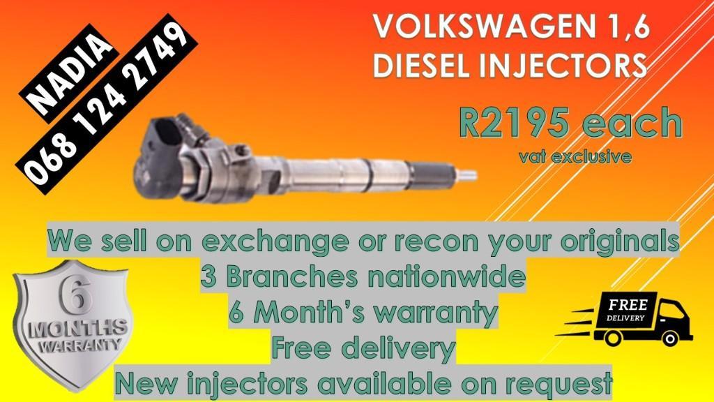 1.6 VOLKSWAGEN DIESEL INJECTORS TO REBUILD WITH TEST REPORT in South Africa - Image 1