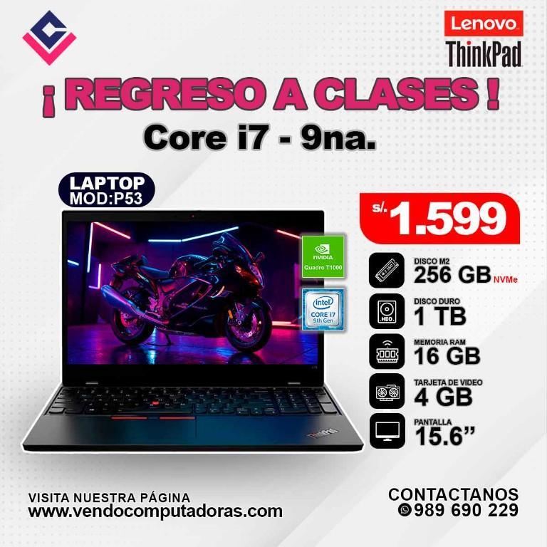 Laptop Intel Core i7 - 9na/ P53 en Lima - Imagen 1