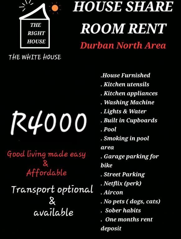 Room Rent / House Share in Durban - Image 1