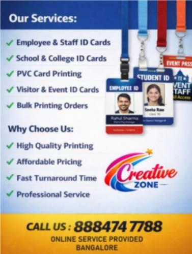 Creative Zone | Event ID Cards | PVC Smart Cards | Visiting Card in India - Image 1