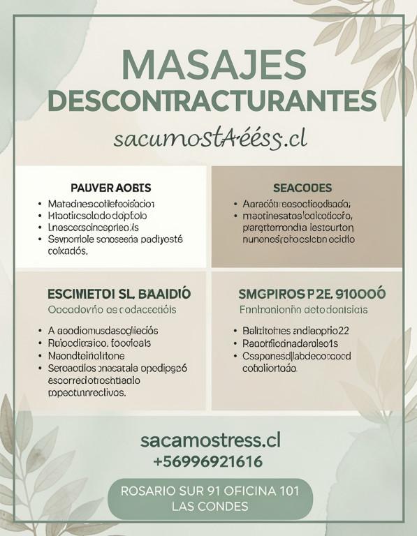 MASAJES ENERGETICO SACAMOSTRESS LAS CONDES ROSARIO SUR 91 OF 101 en Providencia - Imagen 6