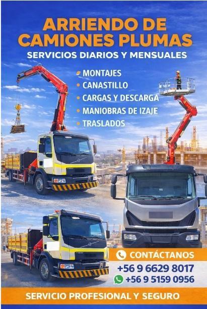 SE ARRIENDA CAMION PLUMA DOC AL DIA ESTANDAR MINERO en Calama - Imagen 1