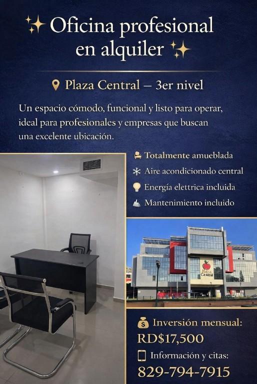 ALQUILO OFICINA PROFECIONAL EN PLAZA CENTRAL en Constanza - Imagen 1