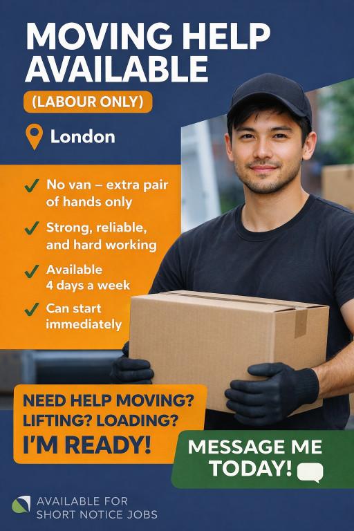 Moving Help / Labour Available – London in Brixton - Image 1