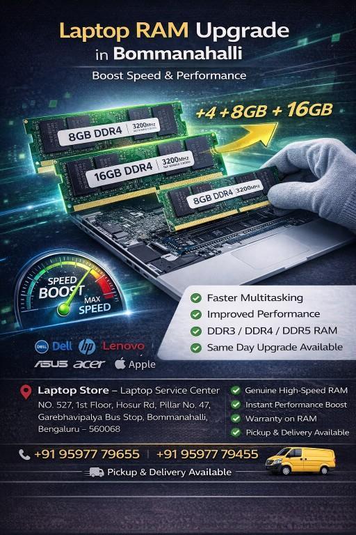 Laptop RAM Upgrade in Bommanahalli | Boost Speed & Performance in Chandapura - Image 1