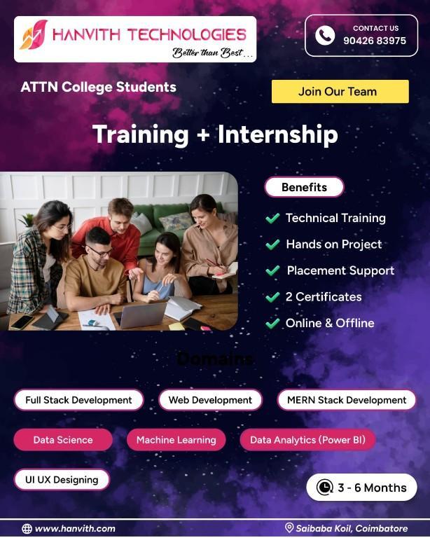Mernstack Development Training |Engineering Student Internship in Pasumalai - Image 1