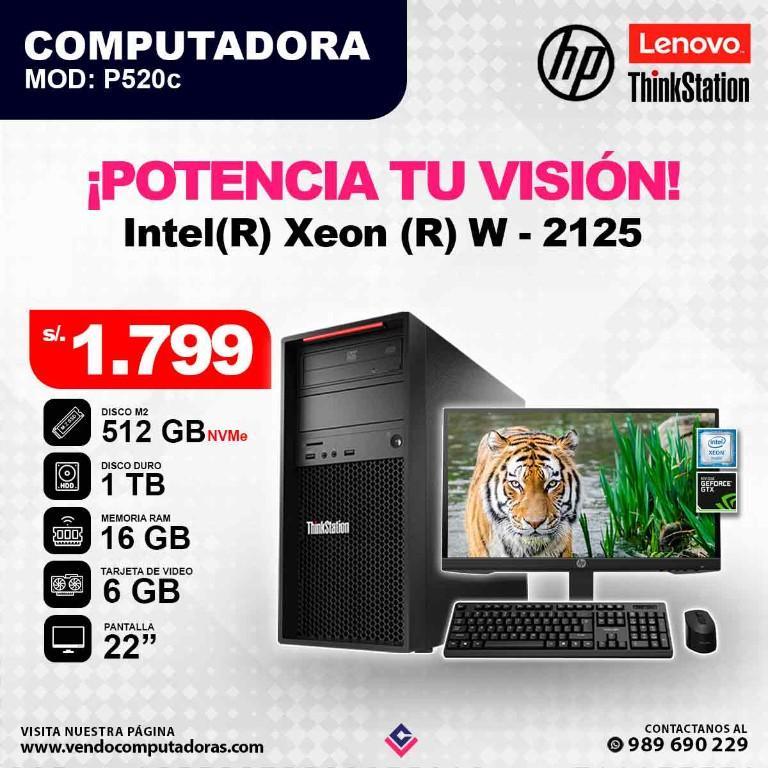 Computadora HP, LENOVO & THINKSTATION Intel(R) Xeon(R) W - 2125 en Lima - Imagen 2