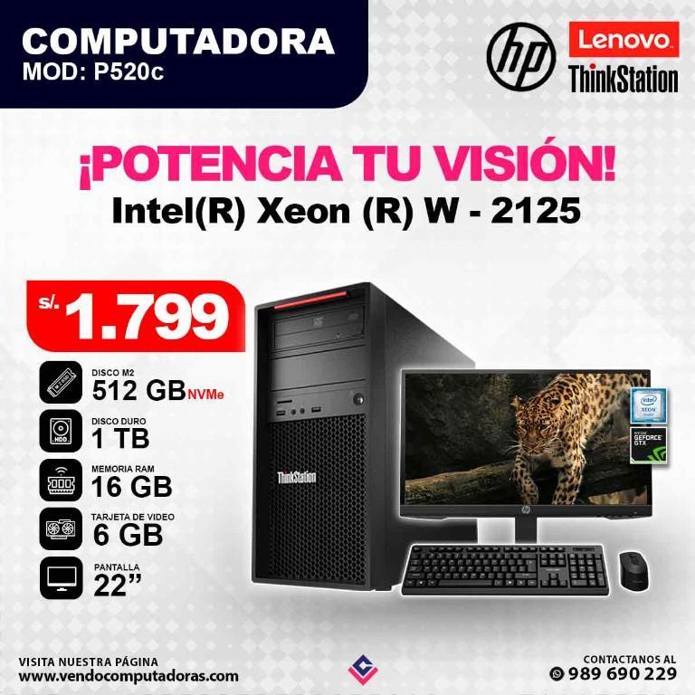 Computadora HP, LENOVO & THINKSTATION Intel(R) Xeon(R) W - 2125 en Lima - Imagen 3
