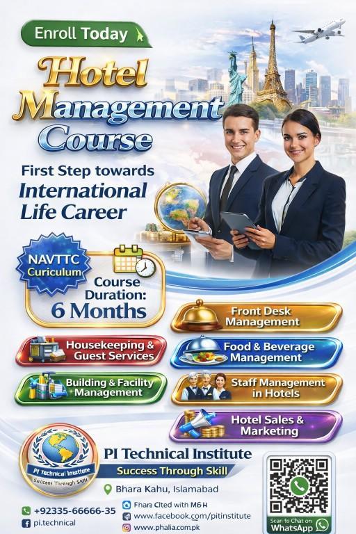 Hotel Management Course With PI Technical Institute in Islamabad - Image 1