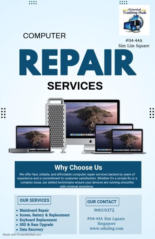 Laptop Repair & Desktop Repair and Data Recovery in Punggol - Image 1