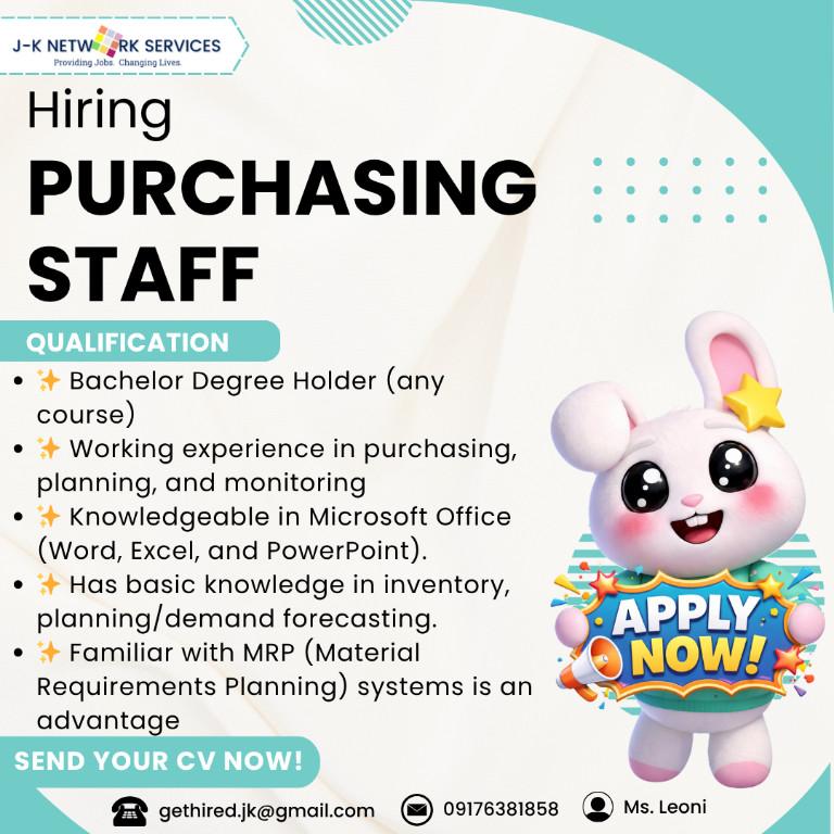 Purchasing Associate (Entry Level) in Quezon City - Image 1