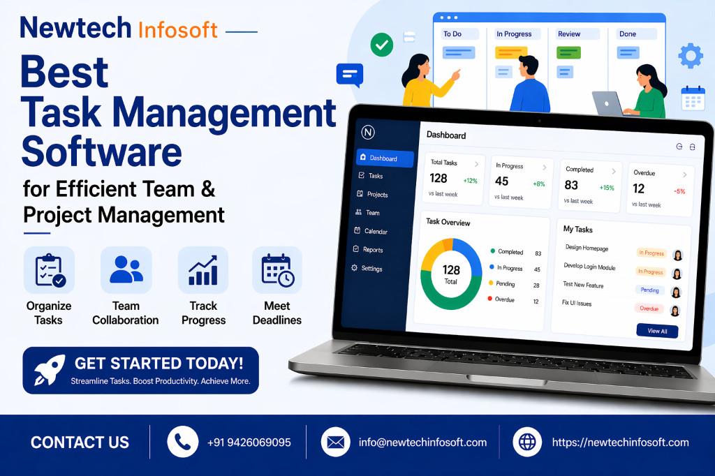 Top Task Management Software for Businesses | Newtech Infosoft in Sarkhej - Image 1