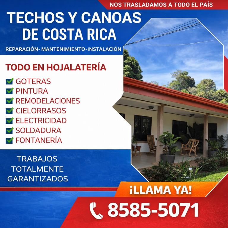 TECHOS Y CANOAS DE COSTA RICA. en Costa Rica - Imagen 1