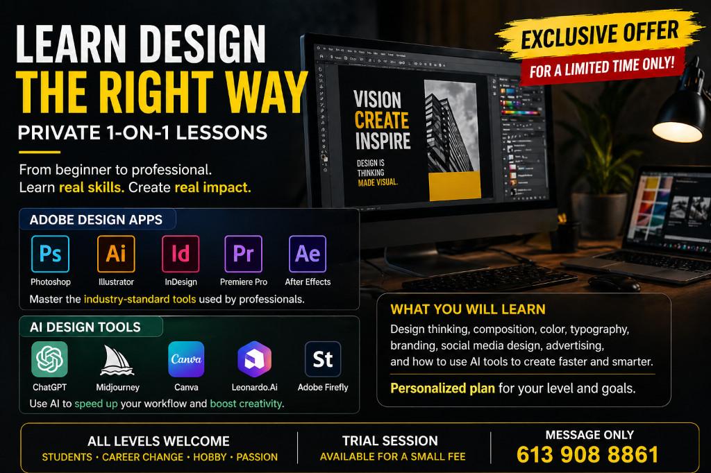 1-on-1 Design Lessons, Go From Zero to Professional Fast in Ottawa - Image 2
