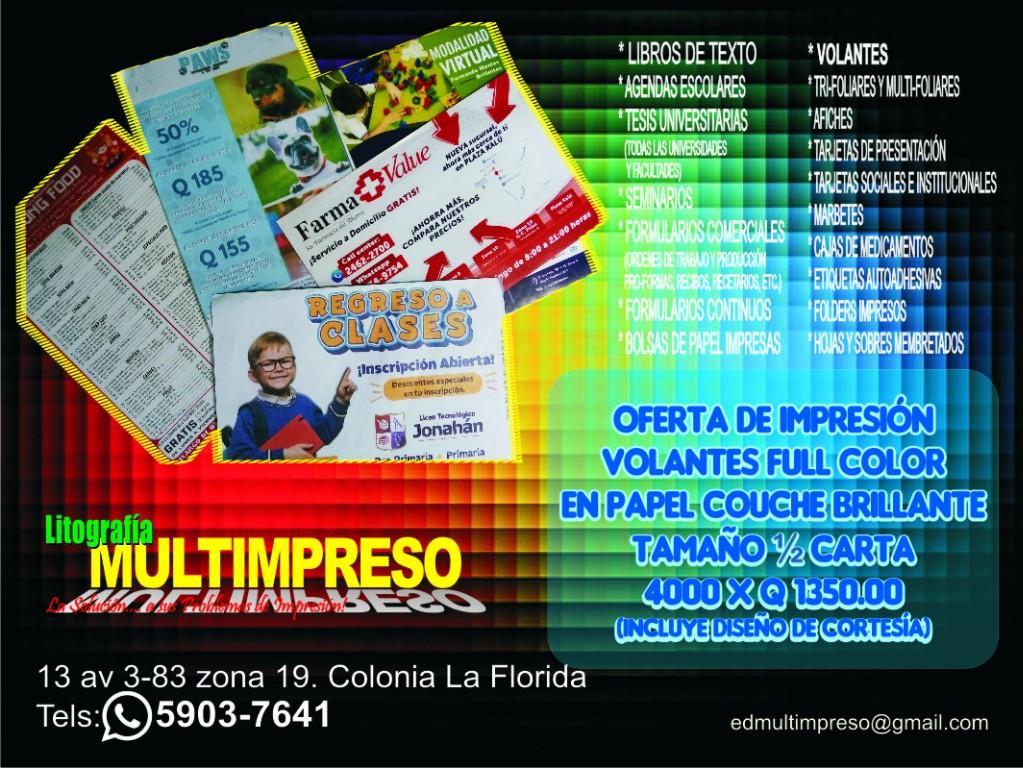 IMPRESIÓN DE VOLANTES FULL COLOR en Guatemala - Imagen 1