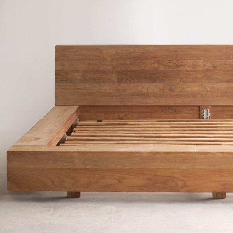 Floating Teak Bed Frame -Solid Design in Petaling Jaya - Image 3