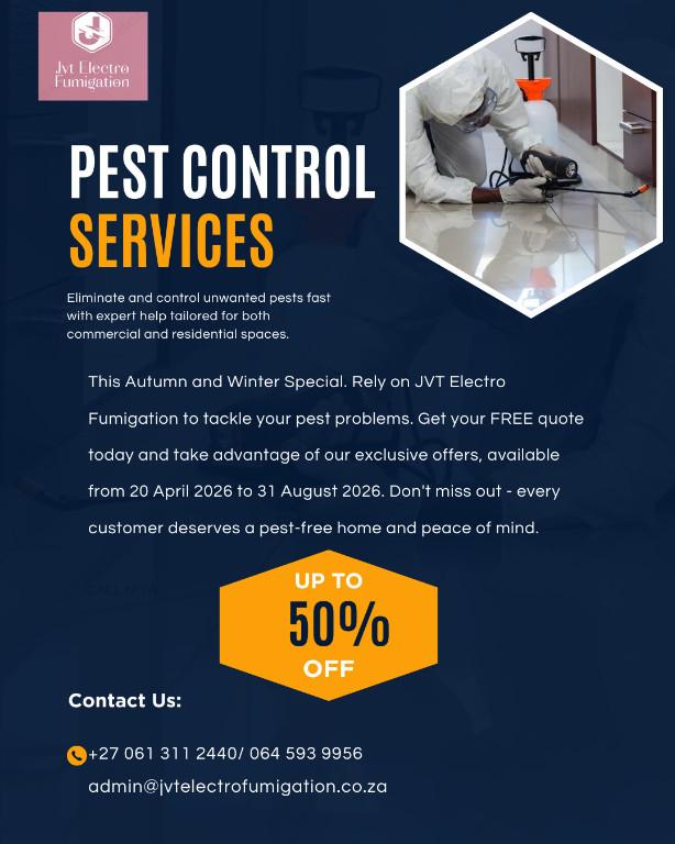 JVT Electro Fumigation Pest Control Services in Cape Town - Image 1