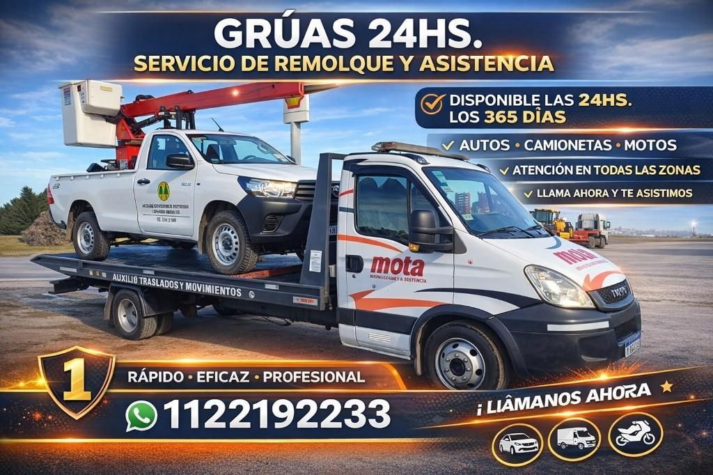 GRÚAS PLANCHAS, REMOLQUES LAS 24 HORAS LLAMANOSSSSSSSSSSSSSSSSSS en Merlo - Imagen 2