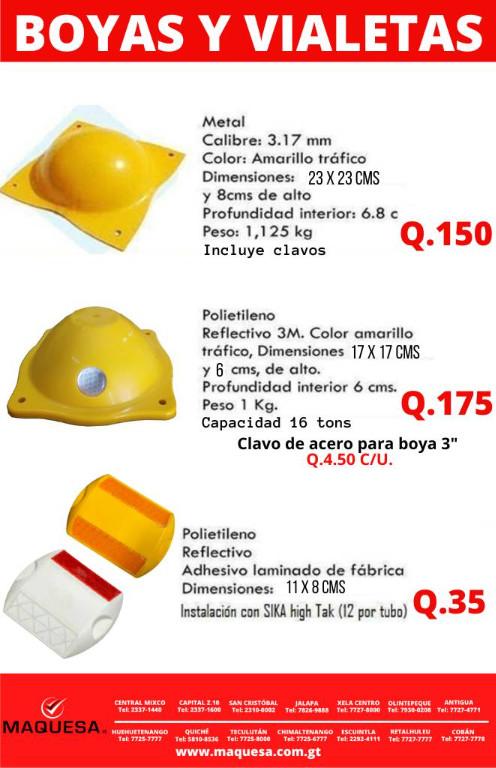 BOYAS METALICAS Y VIALETAS REFLECTIVAS en Guatemala - Imagen 1