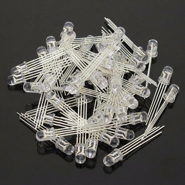 50pcs LED RGB Common Cathode 4-Pin F5 5MM Diode in Seaton - Image 1