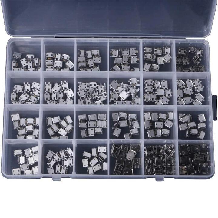 240PCS 24 Models Micro USB Connector Socket Jack USB … in Seaton - Image 1