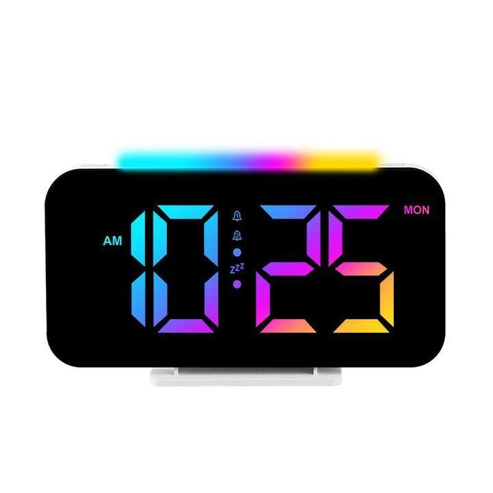 RGB Clock Simple Colored Light Electronic Clock Atmosphere … in Mackay - Image 1