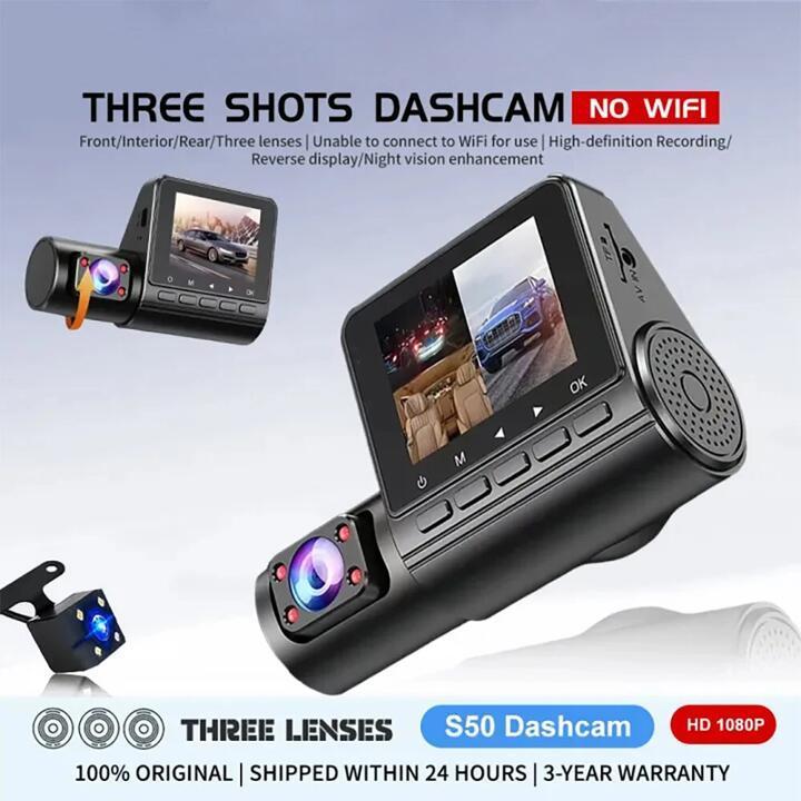 3 Lens Car Dash Cam Front Inside Rear Lens Car Driving … in Klemzig - Image 1