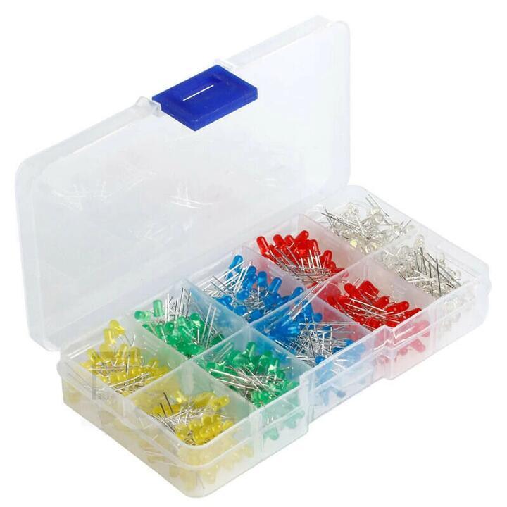 500PCS 3MM LED Diodes Set Multi-Color Red Green Blue Yellow … in Perth - Image 1