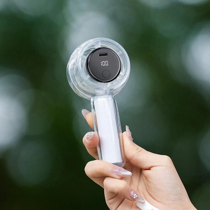 100 Levels Portable Handheld Fan with LED Colorful Light … in Adelaide - Image 1