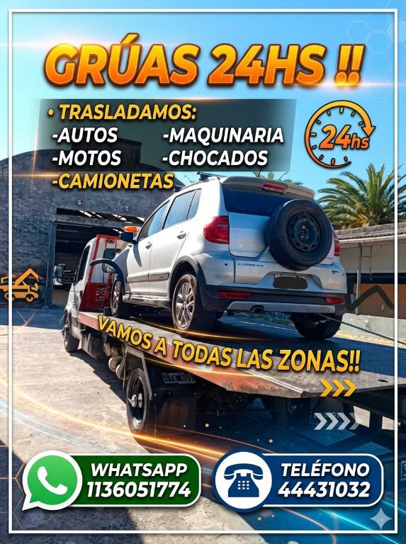 REMOLQUES GRÚAS PLANCHAS TRASLADOS Y MOVIMIENTOS LAS 24 HORASSSS en Merlo - Imagen 3