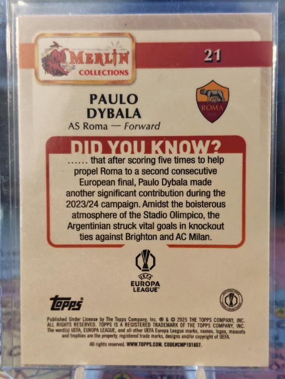 Topps Merlin Collections 2 Limitierte/250 Karten As Roma in Wien - Bild 3