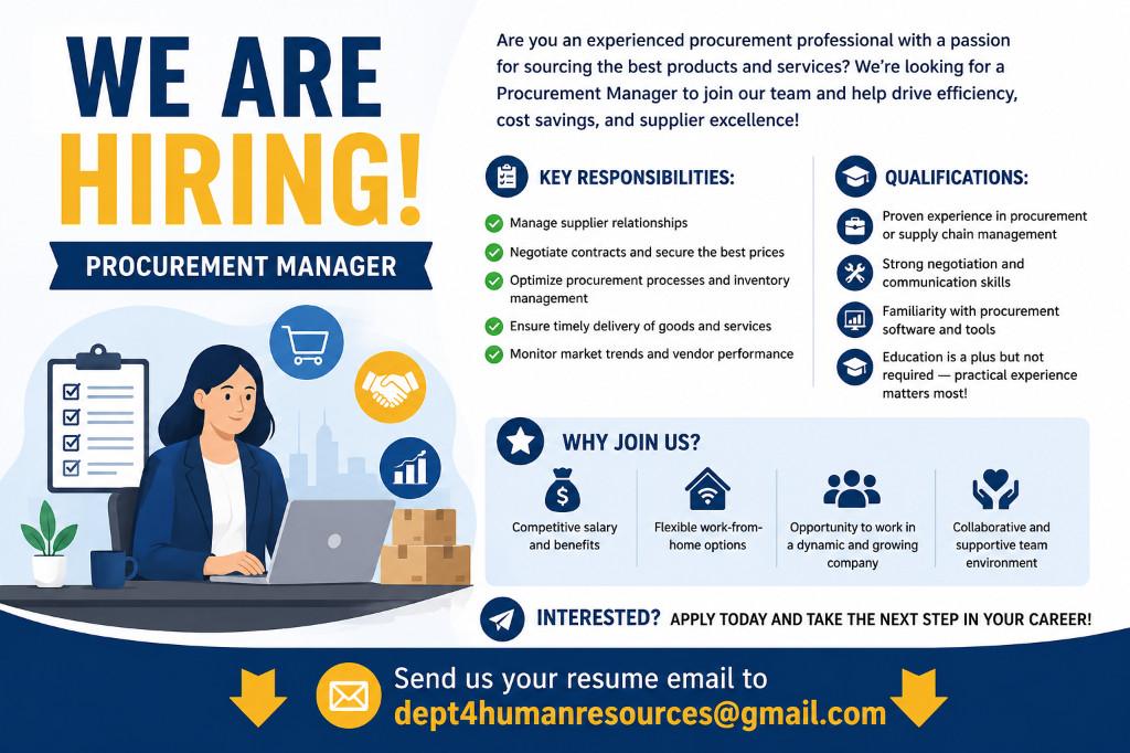We're Hiring! Procurement Manager Wanted in Escondido - Image 1