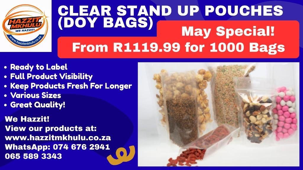Premium DOY BAGS / STAND UP POUCHES. R1119.99 (1000 Units) in Randburg - Image 1