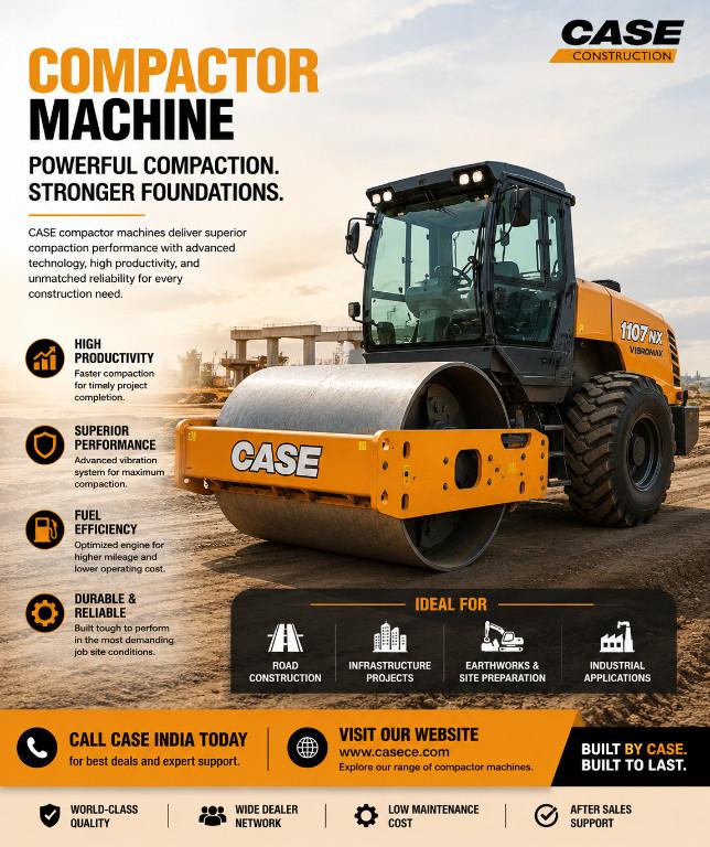 High-Performance Compactor Machine for Road & Construction Proje in India - Image 1