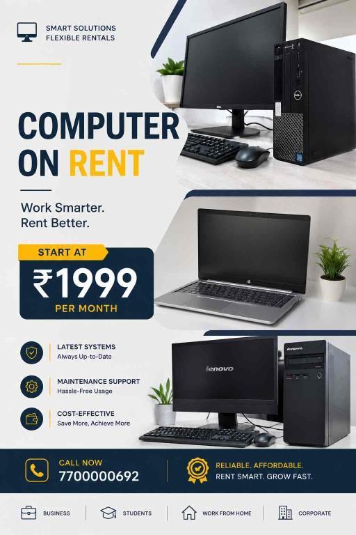 Computer On Rent Start At Rs.1999/- Only In Mumbai in Mumbai - Image 1