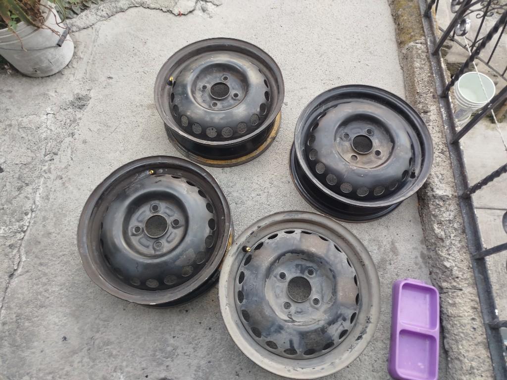 Kit de 4 rines de acero 14s para beat,spark,aveo en Tacuba - Imagen 2