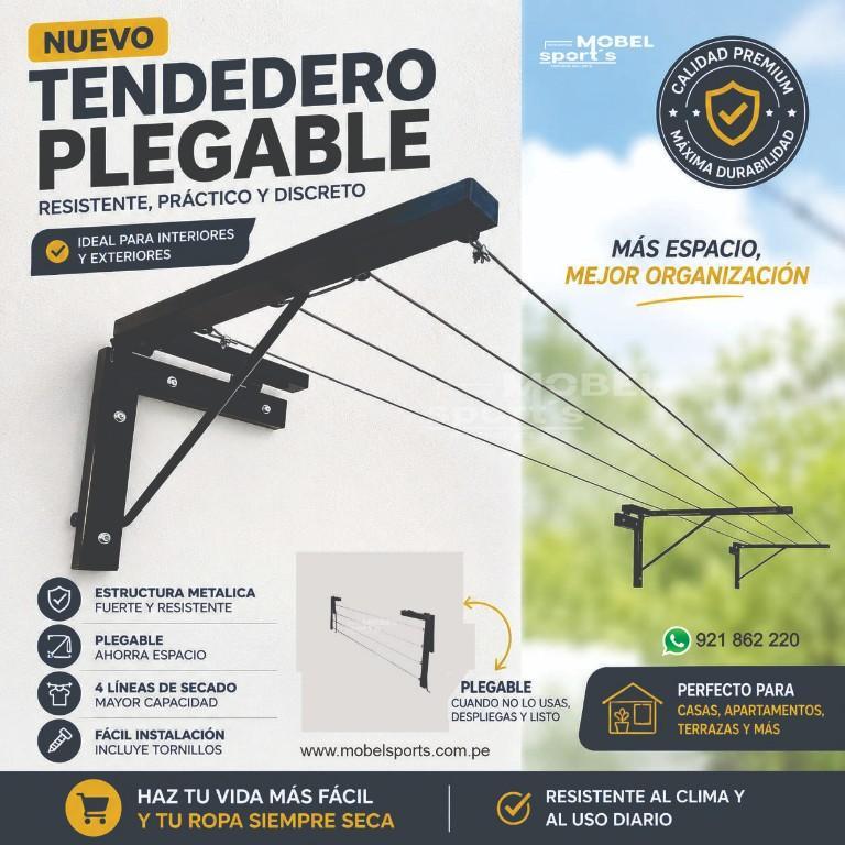 TENDEDERO PLEGABLE / SECADOR / COLGADOR / RACK / MOBELSPORTS en Arequipa - Imagen 1