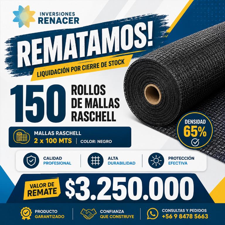 REMATE TOTAL MALLA RASCHEL NEGRA 2X100 MTS en La Florida - Imagen 1