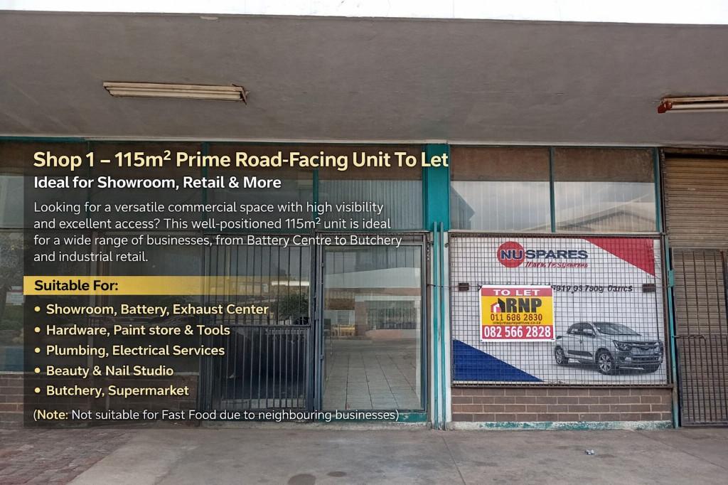 Shop 1 – 115m² Prime Road-Facing Unit To Let in Germiston - Image 1