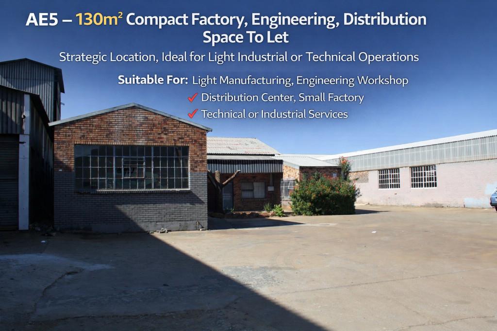 AE5 – 130m² Compact Factory, Engineering, Distribution Space To in South Africa - Image 1