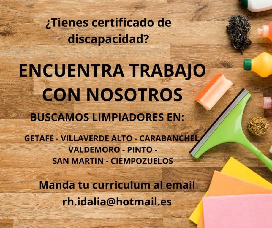 OPERARIO/A DE LIMPIEZA CON DISCAPACIDAD PARA MADRID en Madrid - Imagen 1
