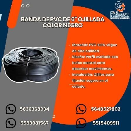 Banda de PVC DE 6 Ojillada Color Negro, Quintana Roo en Tulum - Imagen 1