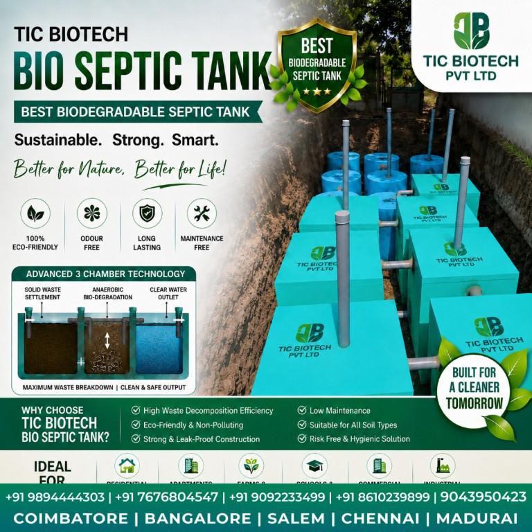 TIC Biotech – Best Biodegradable Septic Tank Solution Coimbatore in Coimbatore - Image 1