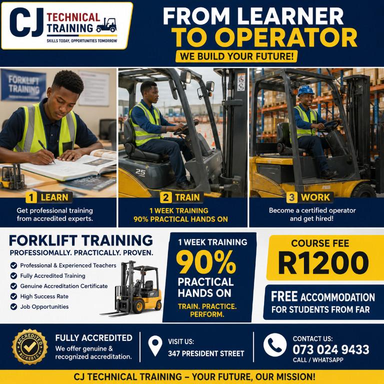 BECOME A PROFESSIONAL FORK LIFT OPERATOR in Johannesburg - Image 1