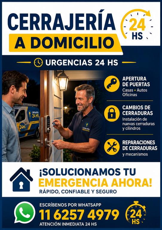CERRAJERIA A DOMICILIO LAS 24 HORAS, LLAMANOS ESTAMOS PARA USTED en Beccar - Imagen 3