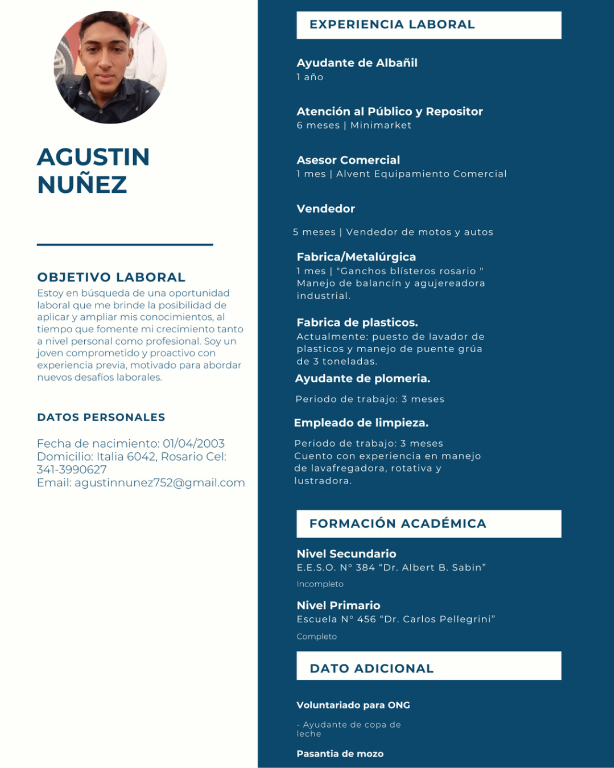 BUSCO TRABAJO, MIS EXPERIENCIAS en Pérez - Imagen 1