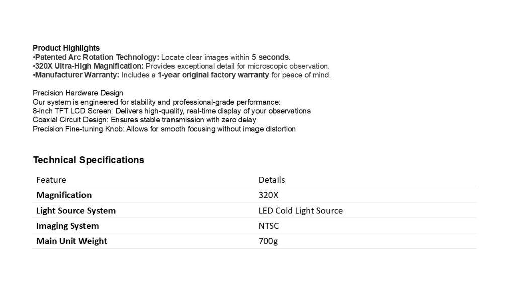DMX980-1 Digital Microscope 320X Magnification LCD Display Energ in Lop Buri - Image 5