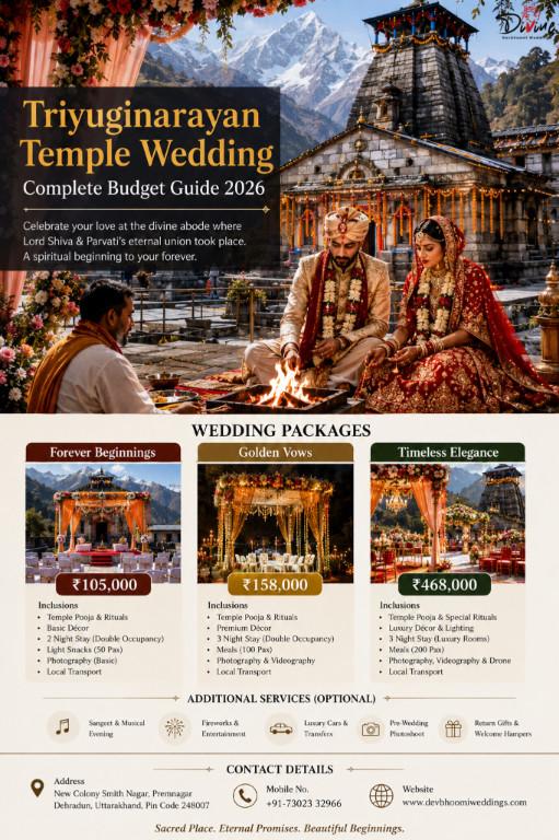 Affordable Triyuginarayan Temple Wedding Booking in India - Image 1